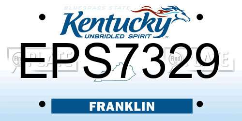 EPS7329 Kentucky License Plate