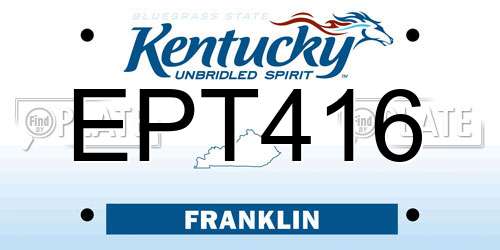EPT416 Kentucky License Plate