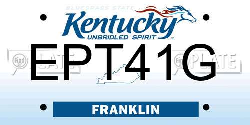 EPT41G Kentucky License Plate