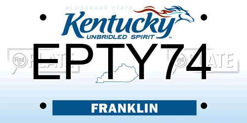 EPTY74 Kentucky License Plate