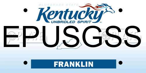 EPUSGSS Kentucky License Plate