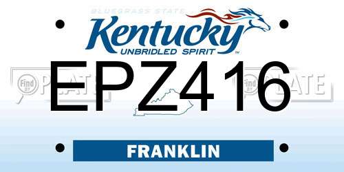 EPZ416 Kentucky License Plate