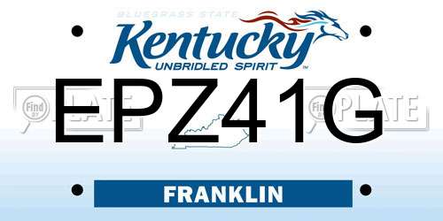 EPZ41G Kentucky License Plate