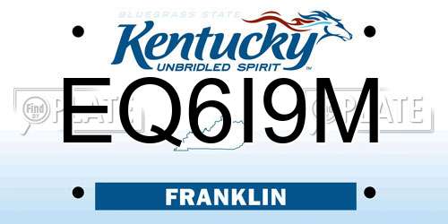EQ6I9M Kentucky License Plate