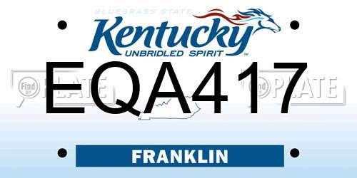 EQA417 Kentucky License Plate