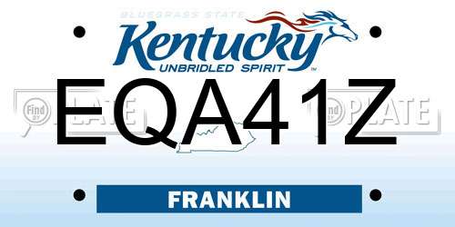 EQA41Z Kentucky License Plate