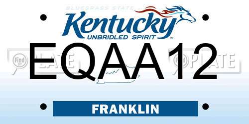 EQAA12 Kentucky License Plate