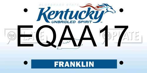 EQAA17 Kentucky License Plate