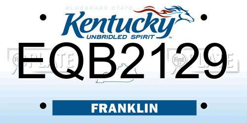 EQB2129 Kentucky License Plate