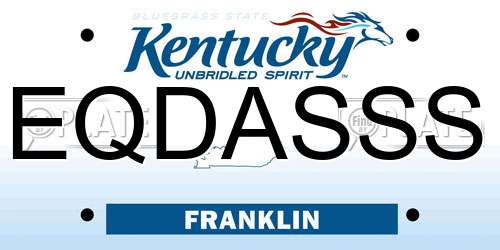 EQDASSS Kentucky License Plate
