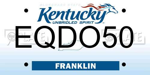 EQDO50 Kentucky License Plate