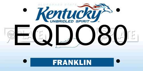 EQDO80 Kentucky License Plate