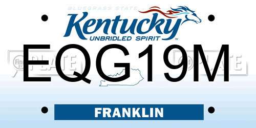 EQG19M Kentucky License Plate
