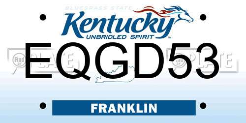 EQGD53 Kentucky License Plate