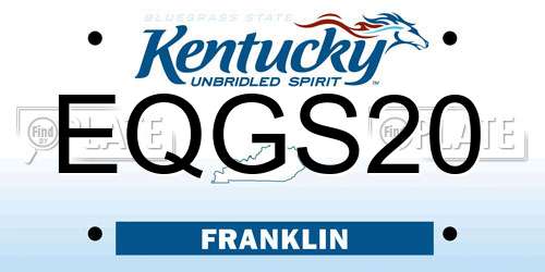 EQGS20 Kentucky License Plate
