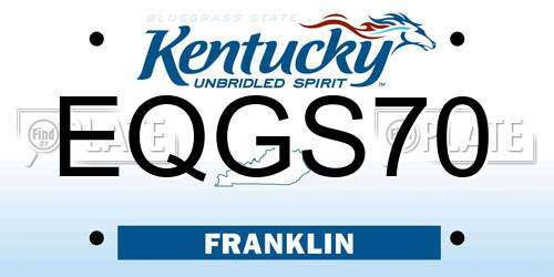 EQGS70 Kentucky License Plate