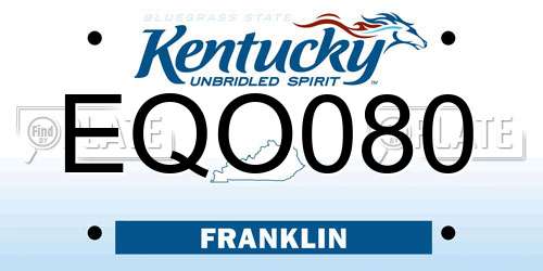 EQO080 Kentucky License Plate