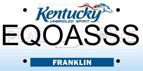 EQOASSS Kentucky License Plate