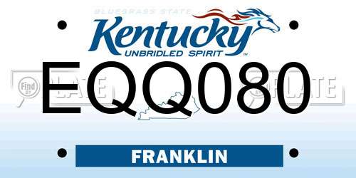 EQQ080 Kentucky License Plate