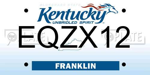 EQZX12 Kentucky License Plate