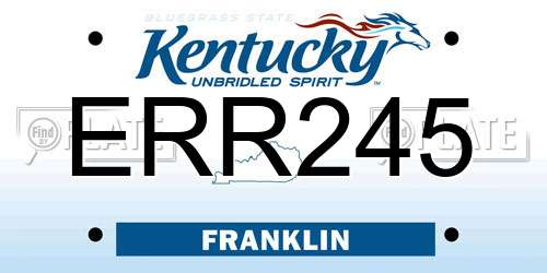 ERR245 Kentucky License Plate
