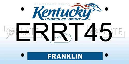 ERRT45 Kentucky License Plate