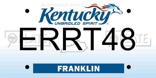 ERRT48 Kentucky License Plate