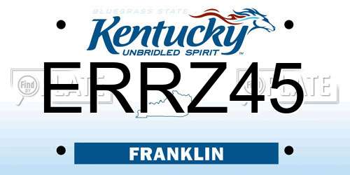 ERRZ45 Kentucky License Plate