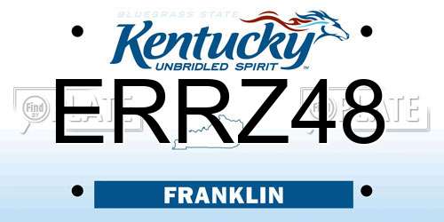 ERRZ48 Kentucky License Plate