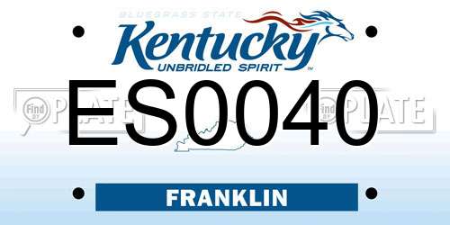 ES0040 Kentucky License Plate