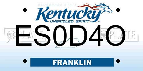 ES0D4O Kentucky License Plate