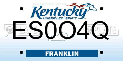 ES0O4Q Kentucky License Plate