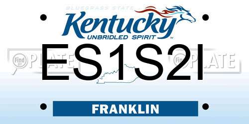 ES1S2I Kentucky License Plate