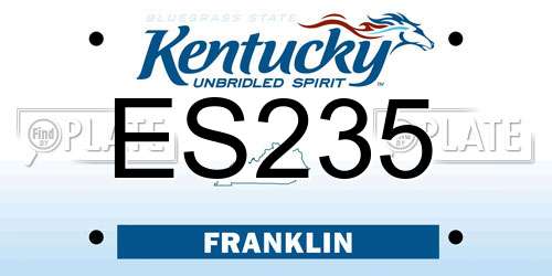 ES235 Kentucky License Plate