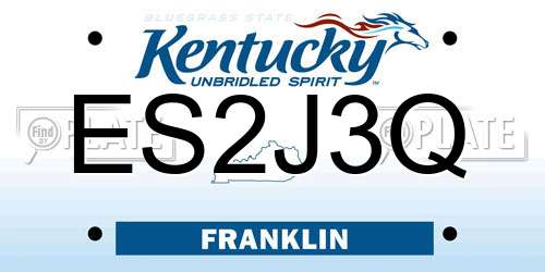 ES2J3Q Kentucky License Plate