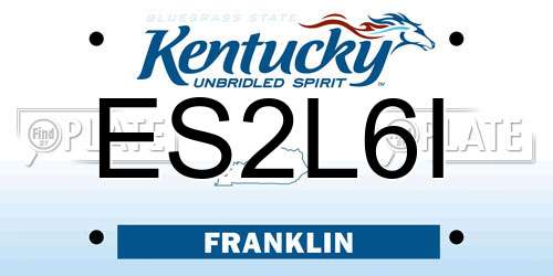 ES2L6I Kentucky License Plate
