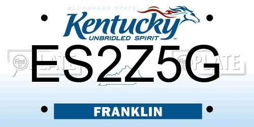 ES2Z5G Kentucky License Plate