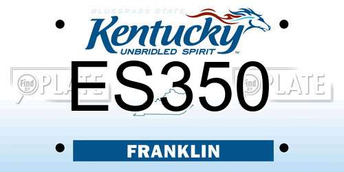 ES350 Kentucky License Plate