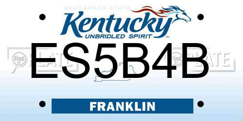ES5B4B Kentucky License Plate