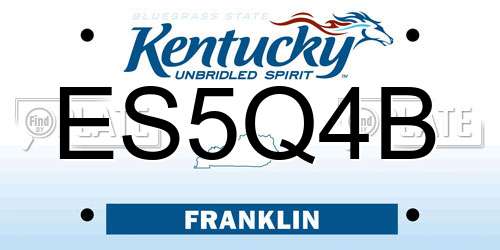 ES5Q4B Kentucky License Plate