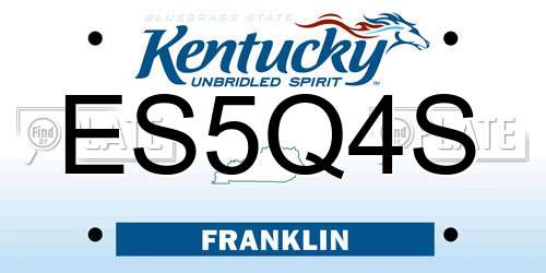 ES5Q4S Kentucky License Plate