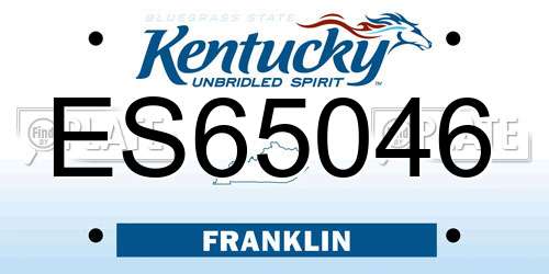 ES65046 Kentucky License Plate