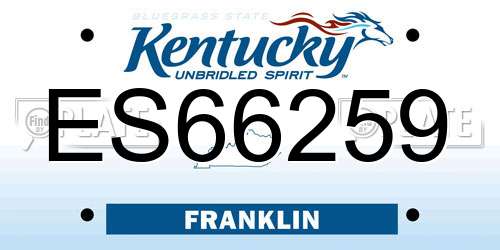 ES66259 Kentucky License Plate
