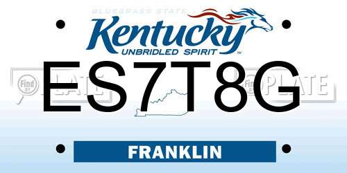 ES7T8G Kentucky License Plate