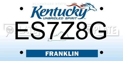 ES7Z8G Kentucky License Plate