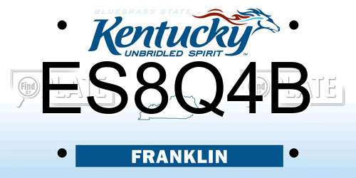 ES8Q4B Kentucky License Plate