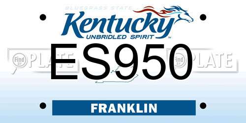 ES950 Kentucky License Plate