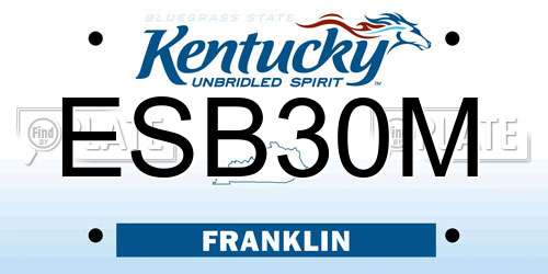 ESB30M Kentucky License Plate