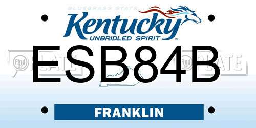 ESB84B Kentucky License Plate