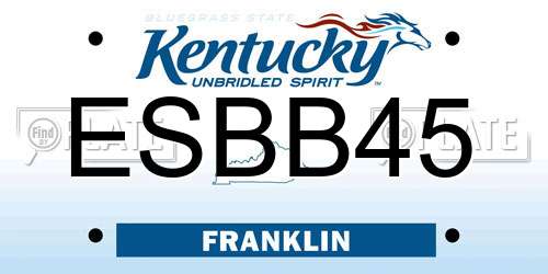 ESBB45 Kentucky License Plate
